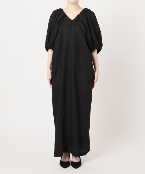 journal standard L'essage(ジャーナルスタンダードレサージュ)の「Linen ボリュームスリーブワンピース(ワンピース・レディース・ブラウン/ブラック・FREE)」の16枚目の写真