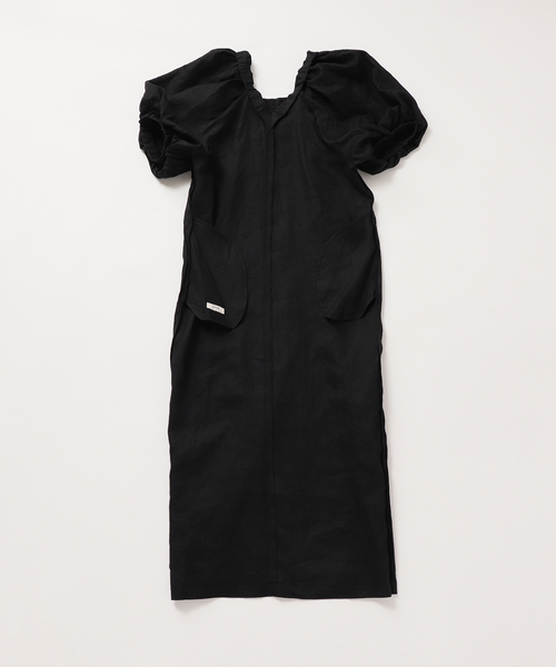 journal standard L'essage(ジャーナルスタンダードレサージュ)の「Linen ボリュームスリーブワンピース(ワンピース・レディース・ブラウン/ブラック・FREE)」の9枚目の写真