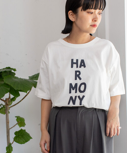 POU DOU DOU(プードゥドゥ)の「HARMONY ロゴプリントTシャツ(Tシャツ/カットソー・レディース・ブラック/ホワイト/オフホワイト・M)」の17枚目の写真