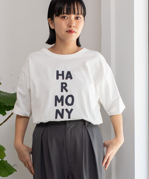 POU DOU DOU(プードゥドゥ)の「HARMONY ロゴプリントTシャツ(Tシャツ/カットソー・レディース・ブラック/ホワイト/オフホワイト・M)」の16枚目の写真