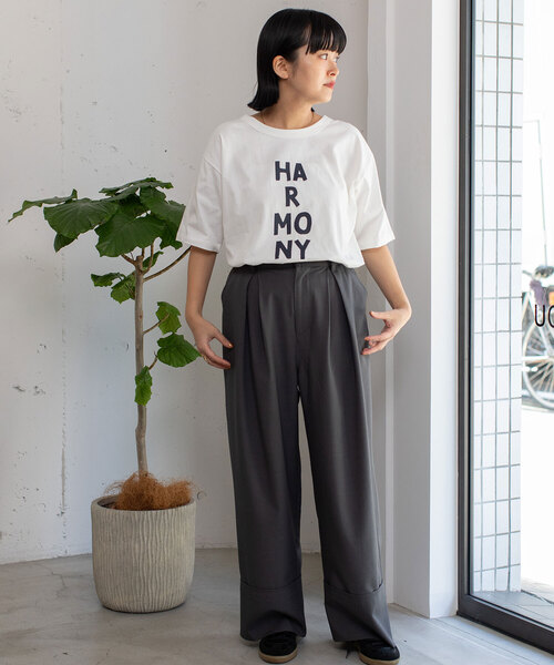 POU DOU DOU(プードゥドゥ)の「HARMONY ロゴプリントTシャツ(Tシャツ/カットソー・レディース・ブラック/ホワイト/オフホワイト・M)」の15枚目の写真