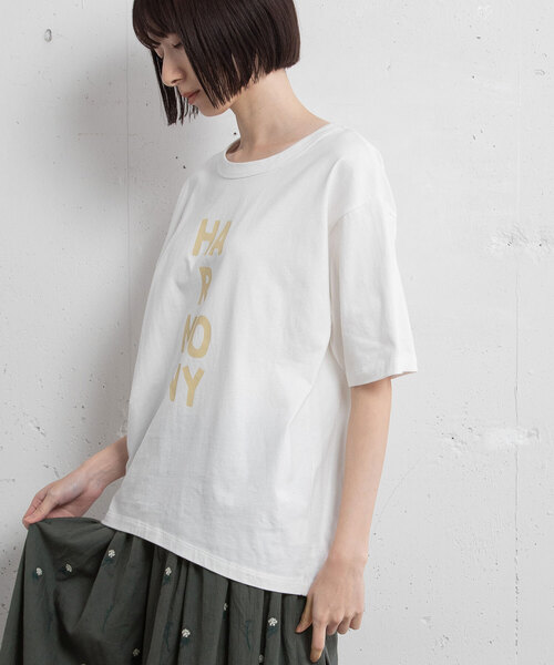 POU DOU DOU(プードゥドゥ)の「HARMONY ロゴプリントTシャツ(Tシャツ/カットソー・レディース・ブラック/ホワイト/オフホワイト・M)」の11枚目の写真