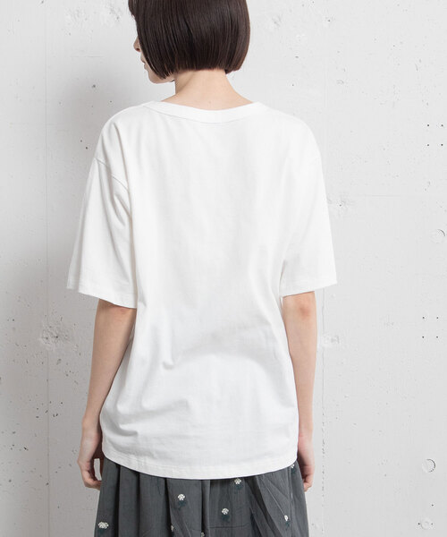 POU DOU DOU(プードゥドゥ)の「HARMONY ロゴプリントTシャツ(Tシャツ/カットソー・レディース・ブラック/ホワイト/オフホワイト・M)」の10枚目の写真