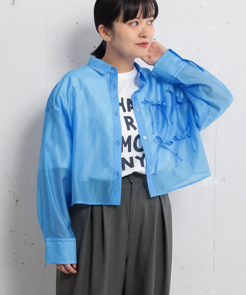 POU DOU DOU(プードゥドゥ)の「HARMONY ロゴプリントTシャツ(Tシャツ/カットソー・レディース・ブラック/ホワイト/オフホワイト・M)」の5枚目の写真