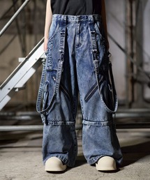 ERAR（エラー）の「【ERAR】3wayルーズシルエットハイギミックサスペンダーカーゴデニムパンツ（カーゴパンツ）」