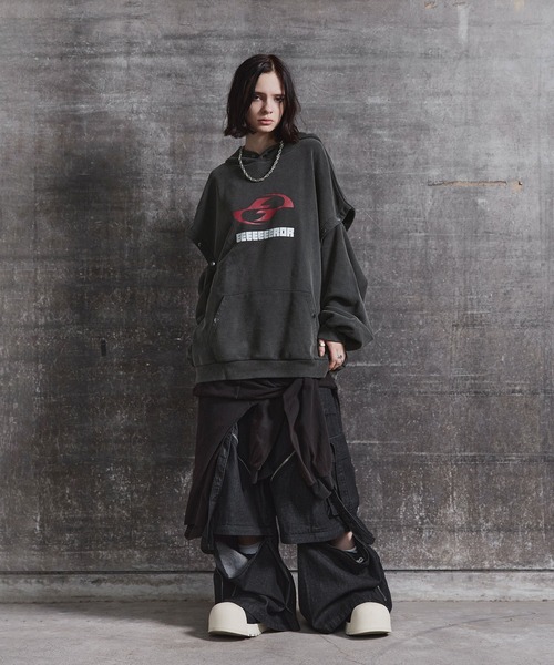 ERAR（エラー）の「【ERAR】3wayルーズシルエットハイギミックサスペンダーカーゴデニムパンツ（カーゴパンツ・メンズ・ブラック/ブラック系1・S/M/L/XL）」の22枚目の写真