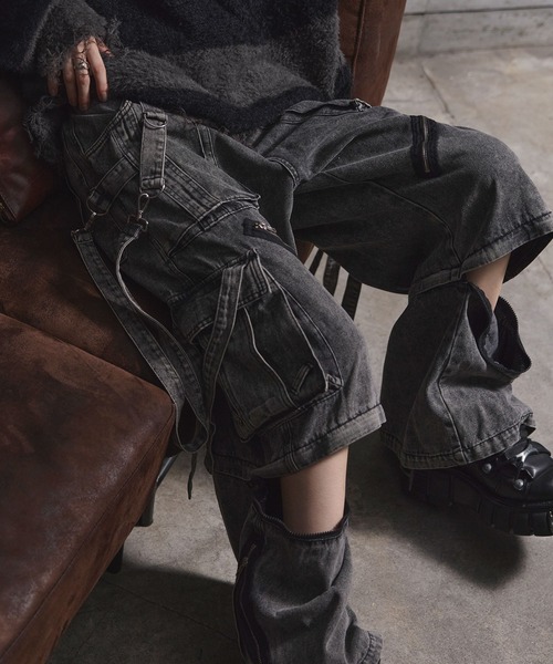 ERAR】3wayルーズシルエットハイギミックサスペンダーカーゴ