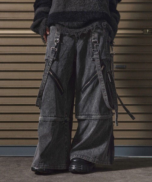 ERAR】3wayルーズシルエットハイギミックサスペンダーカーゴ