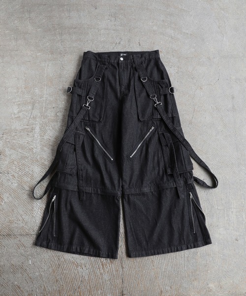 lill 3wayルーズシルエットハイギミックサスペンダーデニムカーゴ オ*e様 LILL 3wayルーズシルエットハイギミックサスペンダー