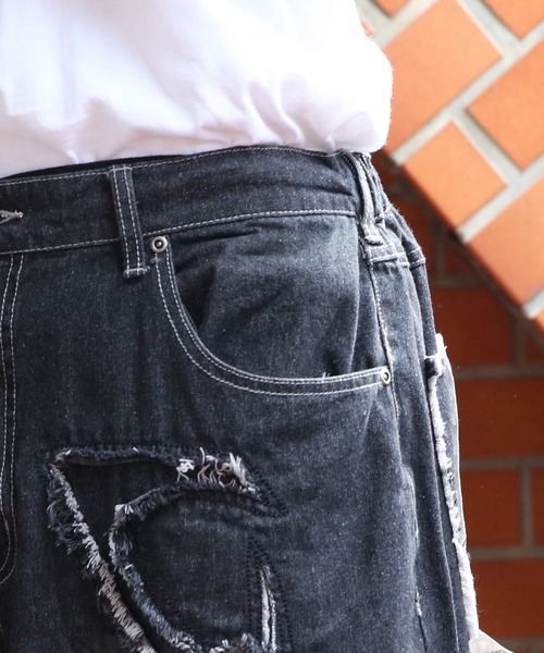 ８(eight)（エイト）の「バイアス＆トライバルフリンジショーツ（デニムパンツ・メンズ・ブラック系1/ネイビー系1/ブラック系2/ネイビー系2・MEDIUM/LARGE）」の8枚目の写真