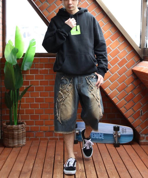 ８(eight)（エイト）の「バイアス＆トライバルフリンジショーツ（デニムパンツ・メンズ・ブラック系1/ネイビー系1/ブラック系2/ネイビー系2・MEDIUM/LARGE）」の21枚目の写真