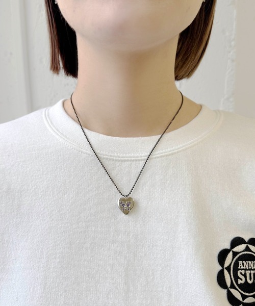 ハート 蝶モチーフ ネックレス（ネックレス）｜ANNA SUI