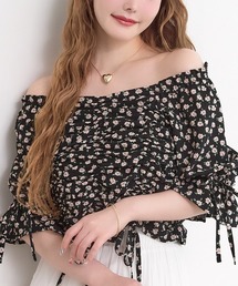 paravion | ギャザーパフ袖リボンブラウス(シャツ/ブラウス)