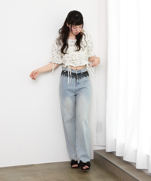 paravion（パラビオン）の「ギャザーパフ袖リボンブラウス（シャツ/ブラウス・レディース・ブラック/その他/ホワイト・FREE）」の6枚目の写真