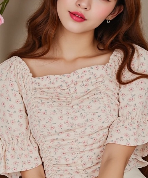 paravion（パラビオン）の「ギャザーパフ袖リボンブラウス（シャツ/ブラウス・レディース・ブラック/その他/ホワイト・FREE）」の17枚目の写真