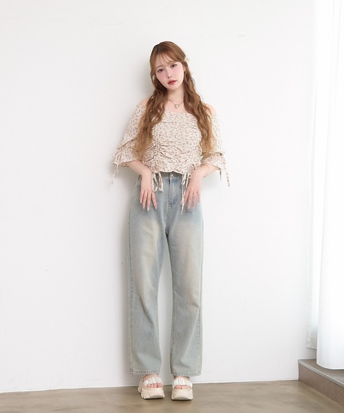 paravion（パラビオン）の「ギャザーパフ袖リボンブラウス（シャツ/ブラウス・レディース・ブラック/その他/ホワイト・FREE）」の13枚目の写真