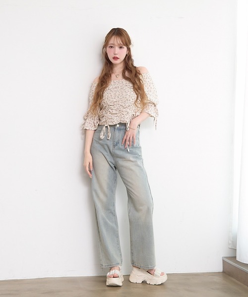 paravion（パラビオン）の「ギャザーパフ袖リボンブラウス（シャツ/ブラウス・レディース・ブラック/その他/ホワイト・FREE）」の14枚目の写真