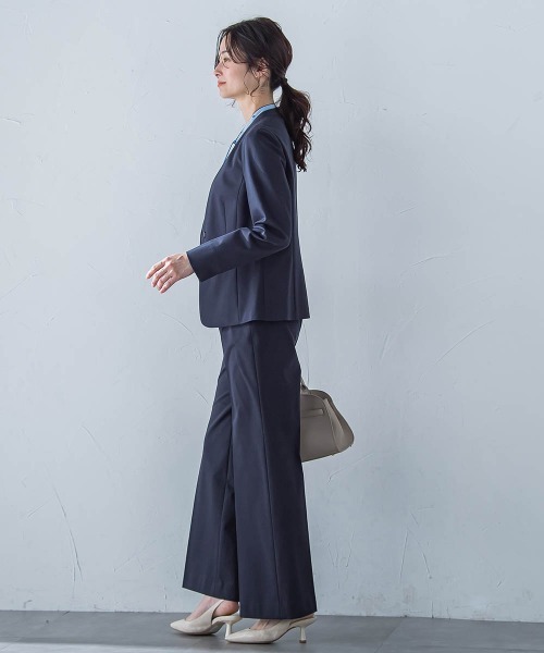 美品♡ LAUTREAMONT セットアップ　ノーカラー　ネイビー　濃紺　40 楽天市場】Vネックノーカラージャケット≪セットアップ対応