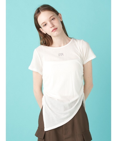 FURFUR(ファーファー)の「【WEB限定カラー】クリスタルロゴアシンメトリーTシャツ(Tシャツ/カットソー・レディース・ブラック/レッド/オフホワイト/サックスブルー・FREE)」の10枚目の写真