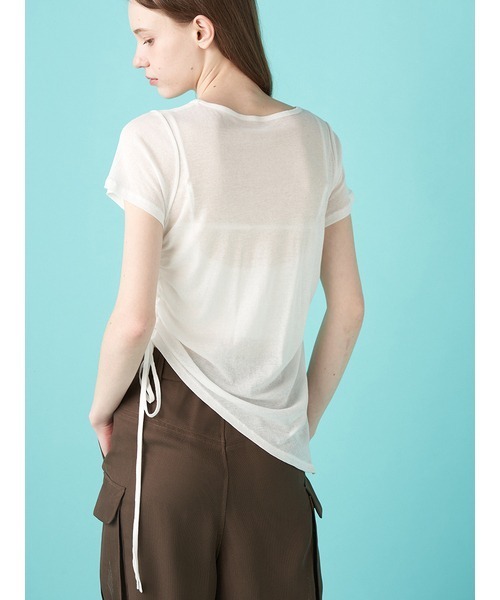 FURFUR(ファーファー)の「【WEB限定カラー】クリスタルロゴアシンメトリーTシャツ(Tシャツ/カットソー・レディース・ブラック/レッド/オフホワイト/サックスブルー・FREE)」の11枚目の写真