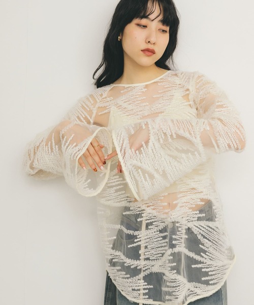 楽天市場】【SALE／70%OFF】ドットプリントバテンレースブラウス