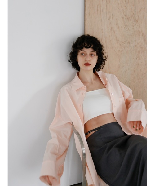 Katrin TOKYO(カトリーントーキョー)の「cut off big shirt(シャツ/ブラウス・レディース・ブルー/イエロー/ピンク・FREE/XS)」の1枚目の写真