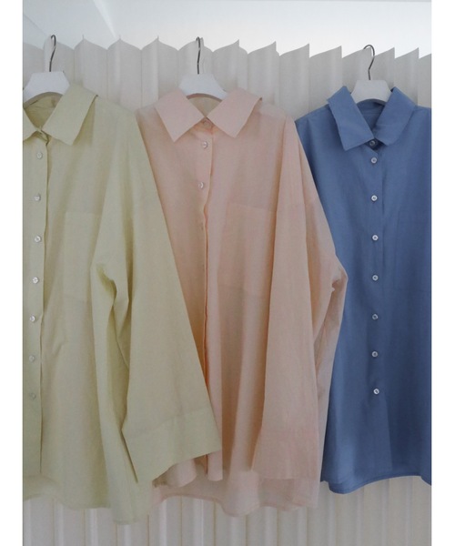 Katrin TOKYO(カトリーントーキョー)の「cut off big shirt(シャツ/ブラウス・レディース・ブルー/イエロー/ピンク・FREE/XS)」の5枚目の写真