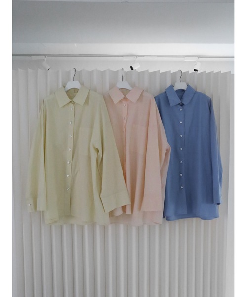 Katrin TOKYO(カトリーントーキョー)の「cut off big shirt(シャツ/ブラウス・レディース・ブルー/イエロー/ピンク・FREE/XS)」の6枚目の写真
