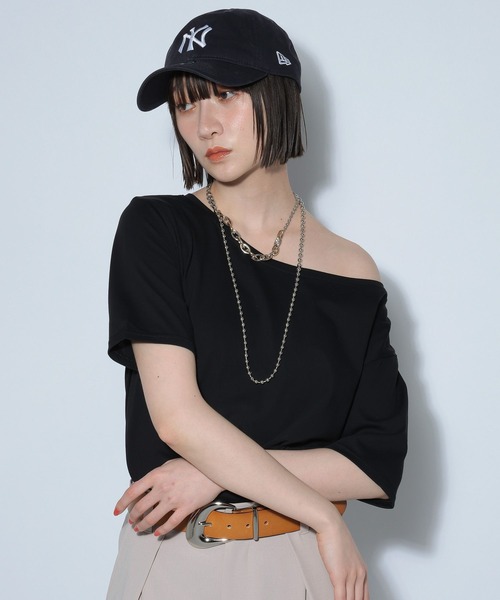 PAGEBOY（ページボーイ）の「【2サイズ展開】ルーズネック2WAYオフショル（Tシャツ/カットソー・レディース・ブラック/チャコールグレー/ホワイト/ブルー系その他/ピンク系その他/サックスブルー・FREE/LARGE）」の21枚目の写真