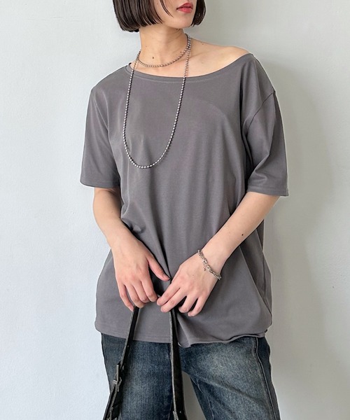 もページ セール】ルーズネック2WAYオフショル（Tシャツ/カットソー