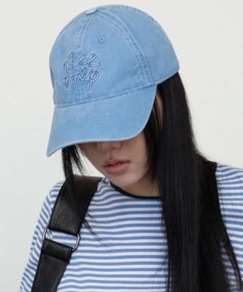 3.3 Field Trip （3.3フィールドトリップ）の「3.3Field Trip／チェーンステッチCAP（キャップ・レディース・ブルー/アイボリー/ピンク・FREE）」の3枚目の写真