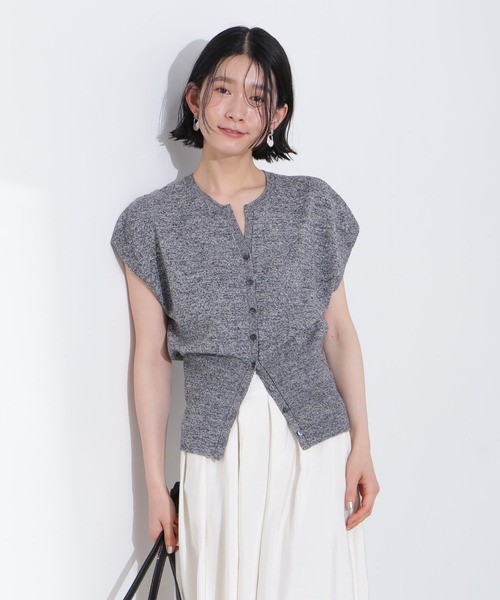 N.（N. Natural Beauty Basic）（エヌエヌナチュラルビューティーベーシック）の「キーネックニットジレ（ベスト・レディース・ブラックミックス/オフホワイト/ブルー・MEDIUM）」の17枚目の写真