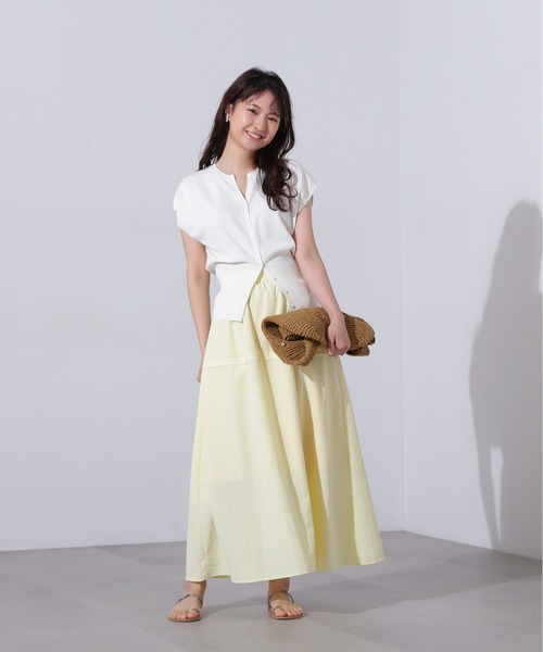 N.（N. Natural Beauty Basic）（エヌエヌナチュラルビューティーベーシック）の「キーネックニットジレ（ベスト・レディース・ブラックミックス/オフホワイト/ブルー・MEDIUM）」の6枚目の写真