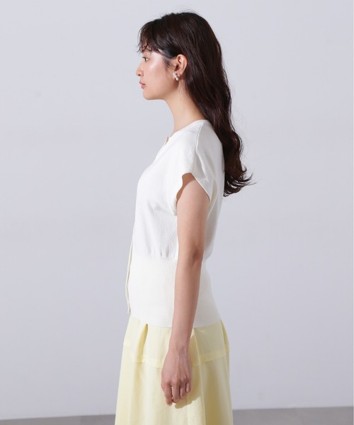 N.（N. Natural Beauty Basic）（エヌエヌナチュラルビューティーベーシック）の「キーネックニットジレ（ベスト・レディース・ブラックミックス/オフホワイト/ブルー・MEDIUM）」の9枚目の写真