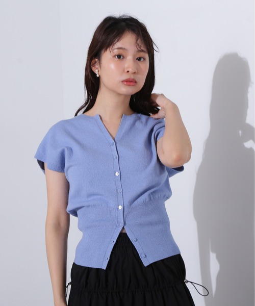 N.（N. Natural Beauty Basic）（エヌエヌナチュラルビューティーベーシック）の「キーネックニットジレ（ベスト・レディース・ブラックミックス/オフホワイト/ブルー・MEDIUM）」の21枚目の写真