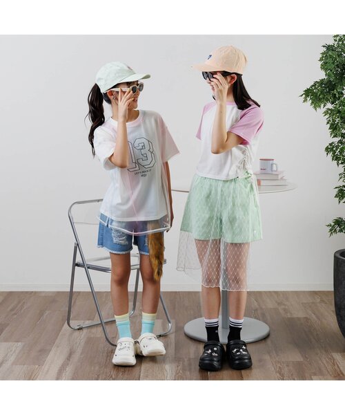 algy（アルジー）の「【抗菌防臭】レイヤード風ラインクルーソックス（ソックス/靴下・キッズ・ブラック/オフホワイト/ミント・21/24）」の5枚目の写真