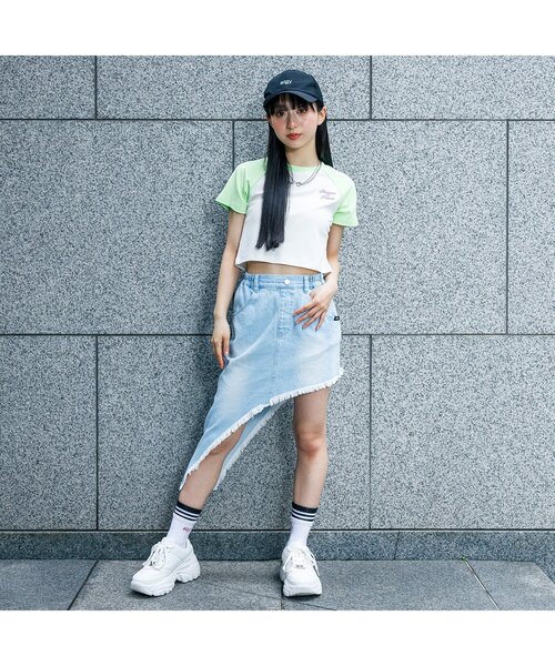 algy（アルジー）の「【抗菌防臭】レイヤード風ラインクルーソックス（ソックス/靴下・キッズ・ブラック/オフホワイト/ミント・21/24）」の6枚目の写真