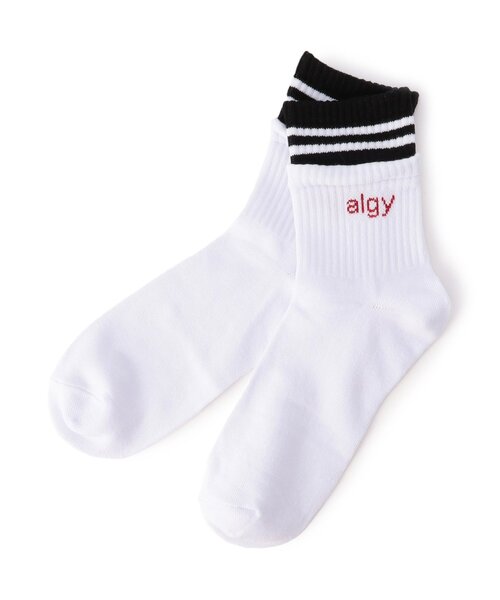 algy（アルジー）の「【抗菌防臭】レイヤード風ラインクルーソックス（ソックス/靴下・キッズ・ブラック/オフホワイト/ミント・21/24）」の11枚目の写真