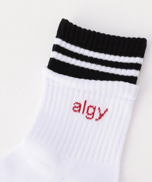 algy（アルジー）の「【抗菌防臭】レイヤード風ラインクルーソックス（ソックス/靴下・キッズ・ブラック/オフホワイト/ミント・21/24）」の12枚目の写真