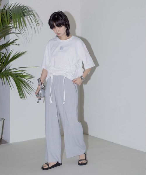 サイドフリル ドロスト クロップドTシャツ（Tシャツ/カットソー