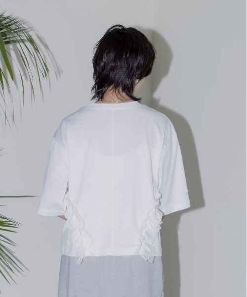 サイドフリル ドロスト クロップドTシャツ（Tシャツ/カットソー