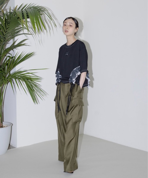 サイドフリル ドロスト クロップドTシャツ Eimee Law│Eimee Law