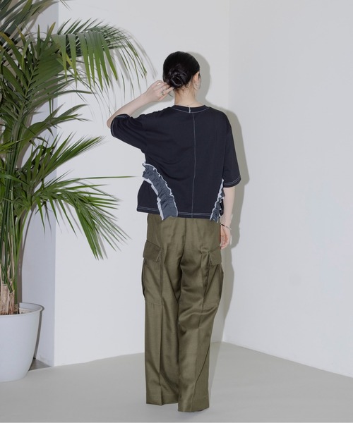 サイドフリル ドロスト クロップドTシャツ Eimee Law│Eimee Law