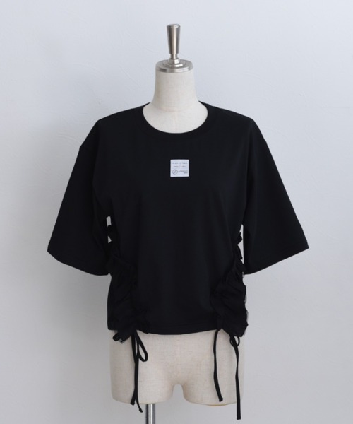 サイドフリル ドロスト クロップドTシャツ Eimee Law│Eimee Law