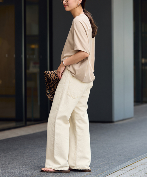 【Framework】デニムストレートパンツ　34 ベージュ FRAMeWORK（フレームワーク）の「≪追加・ベストセラー≫デニム