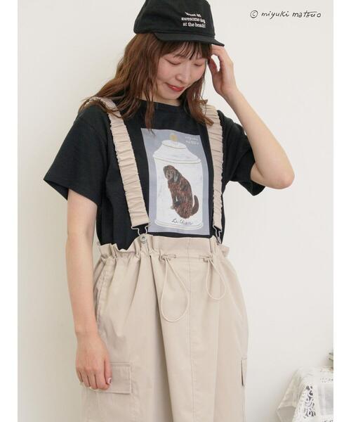 Samansa Mos2（サマンサ モスモス）の「【miyuki matsuo×Samansa Mos2】Tシャツ（Tシャツ/カットソー・レディース・ベージュ/ブラック/オフホワイト・F）」の9枚目の写真