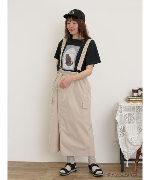 Samansa Mos2（サマンサ モスモス）の「【miyuki matsuo×Samansa Mos2】Tシャツ（Tシャツ/カットソー・レディース・ベージュ/ブラック/オフホワイト・F）」の13枚目の写真