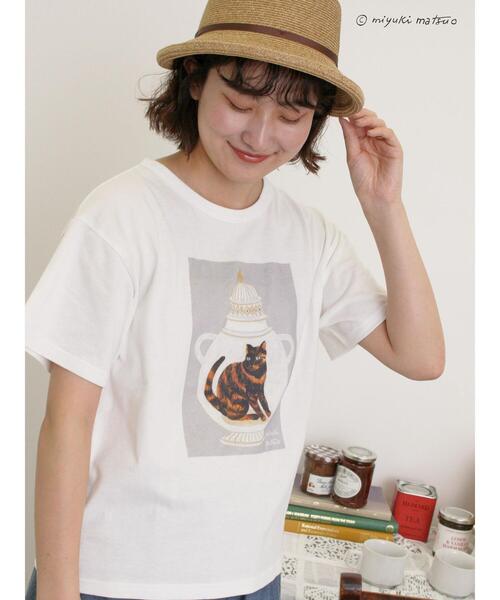 Samansa Mos2（サマンサ モスモス）の「【miyuki matsuo×Samansa Mos2】Tシャツ（Tシャツ/カットソー・レディース・ベージュ/ブラック/オフホワイト・F）」の14枚目の写真