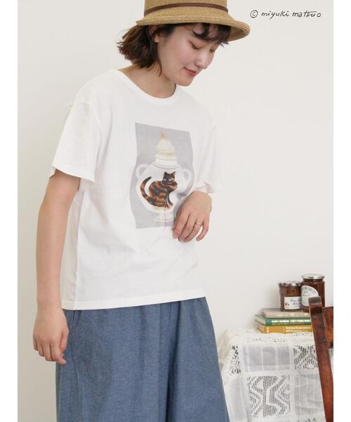 Samansa Mos2（サマンサ モスモス）の「【miyuki matsuo×Samansa Mos2】Tシャツ（Tシャツ/カットソー・レディース・ベージュ/ブラック/オフホワイト・F）」の15枚目の写真