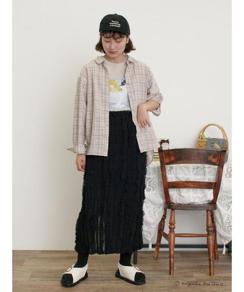 Samansa Mos2（サマンサ モスモス）の「【miyuki matsuo×Samansa Mos2】Tシャツ（Tシャツ/カットソー・レディース・ベージュ/ブラック/オフホワイト・F）」の17枚目の写真